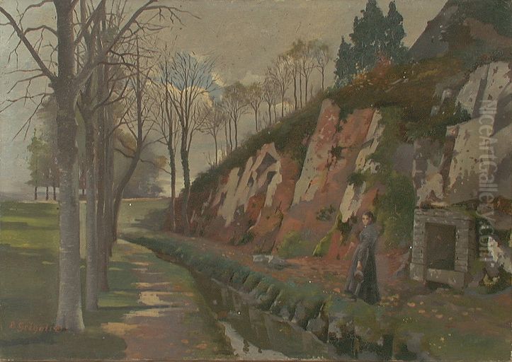 Femme dans un paysage Oil Painting by Louis Gregoire