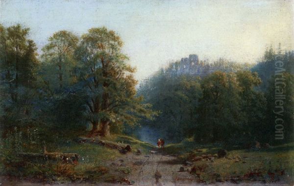 Ruiny zamku Esterki Oil Painting by Feliks Brzozowski