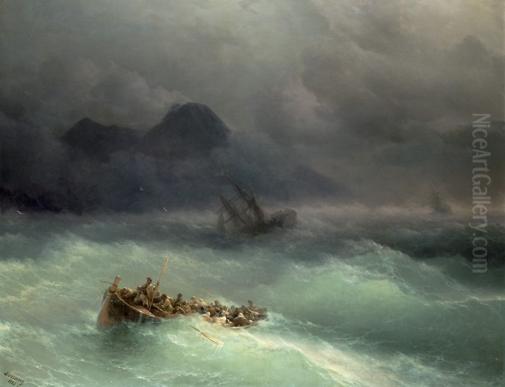 <<Korablekrusenie>> Oil Painting by Ivan Aivazovsky