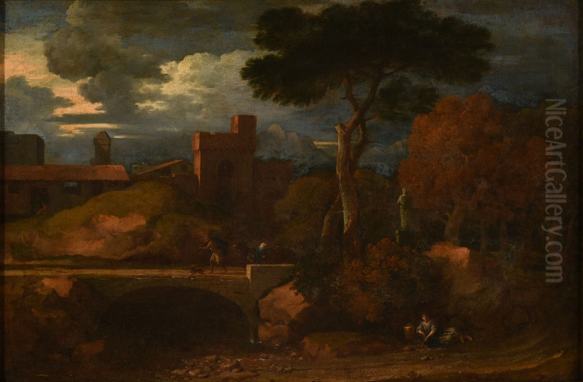 Paysage historique Oil Painting by Sebastien Bourdon