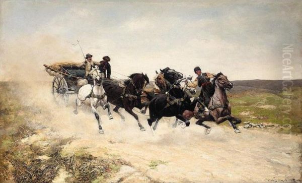 Na ratunek Oil Painting by Bohdan Kleczynski