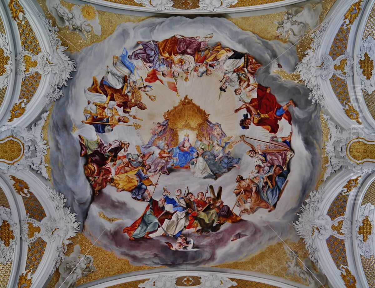 Gewolbe der Studienkirche Maria Himmelfahrt, Dillingen an der Donau Oil Painting by Christoph Thomas Scheffler