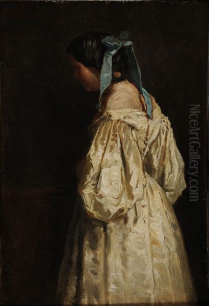 Femme en blanc Oil Painting by Francois Bonvin