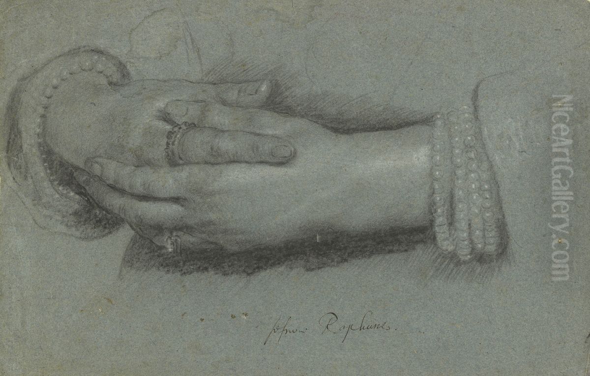 Study of a Woman's Hands Oil Painting by Cornelis Janssens van Ceulen
