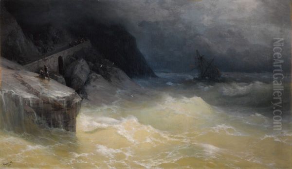 Shipwreck off the Black Sea Coast Oil Painting by Ivan Aivazovsky