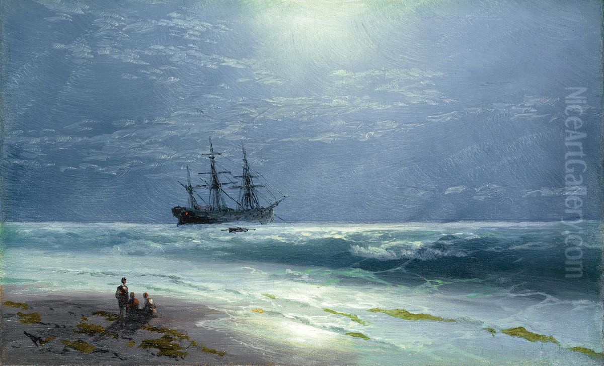 Moonlit Landing Oil Painting by Ivan Aivazovsky