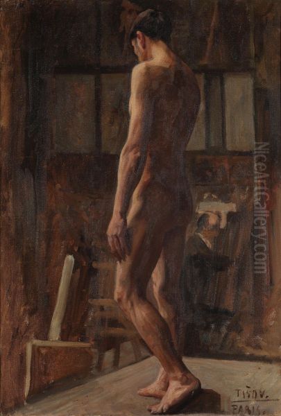 Muski akt Oil Painting by Ivan Tisov