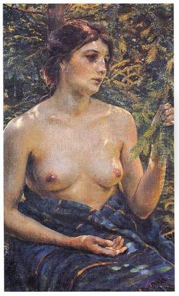 V senci Oil Painting by Ivan Vavpotic
