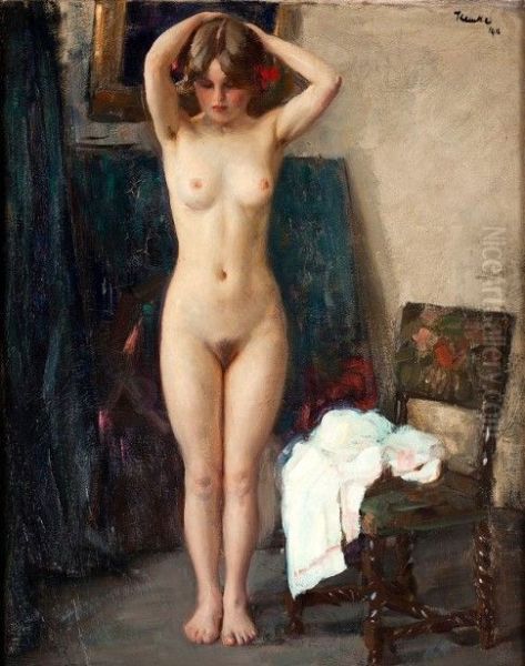 Nude model Oil Painting by Ivar Kamke