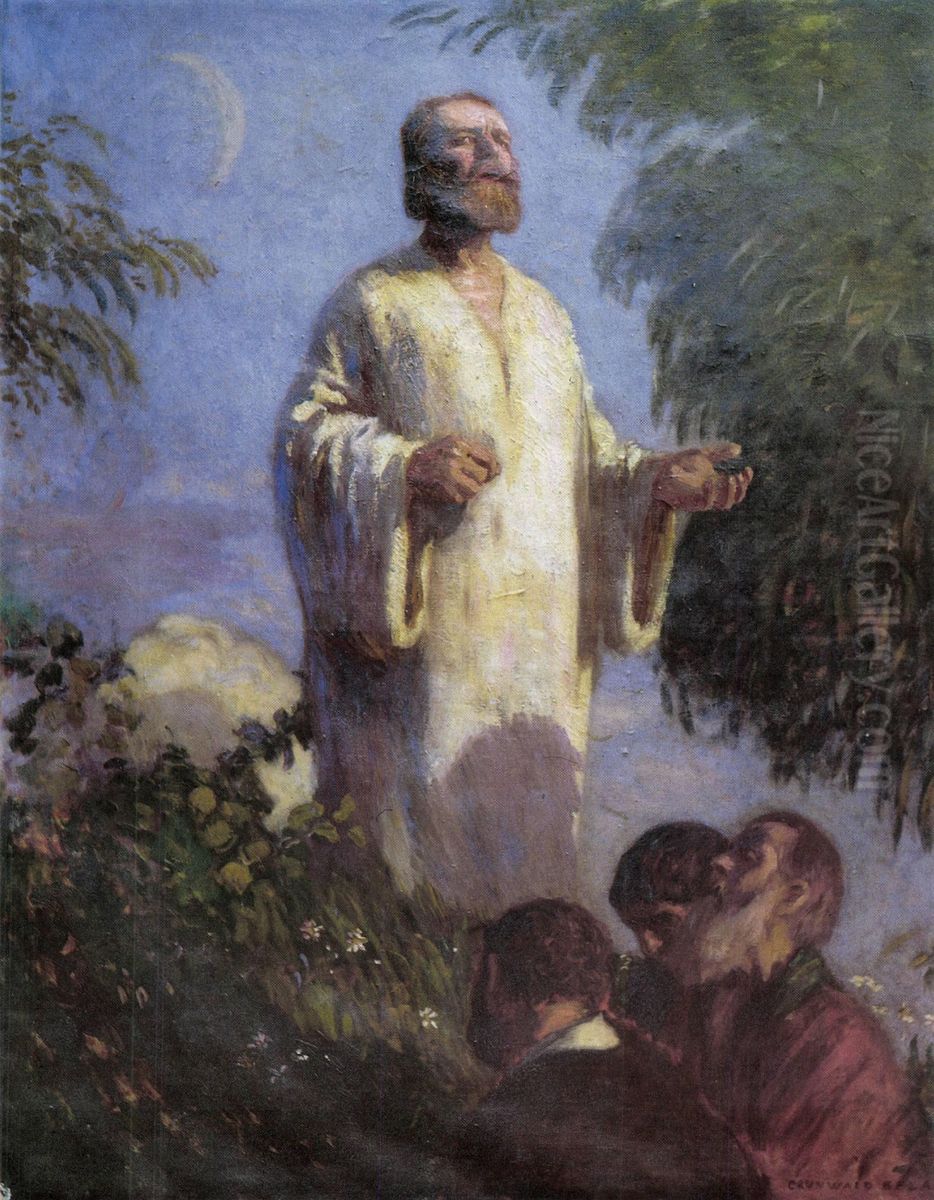 Christ in the Garden of Gethsemane Oil Painting by Bela Ivanyi-Grunwald