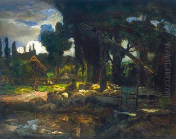 Midday Break Oil Painting by Bela Ivanyi-Grunwald