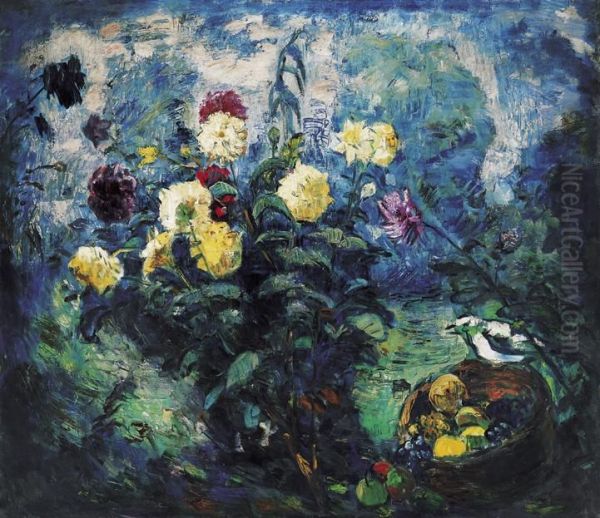 Big Still Life with Flowers Oil Painting by Bela Ivanyi-Grunwald
