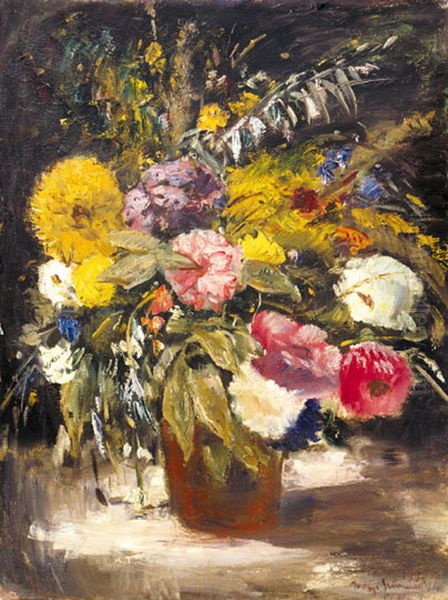 Big Flower Still-life Oil Painting by Bela Ivanyi-Grunwald