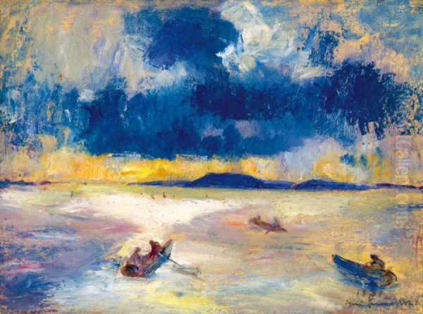 Balaton Oil Painting by Bela Ivanyi-Grunwald