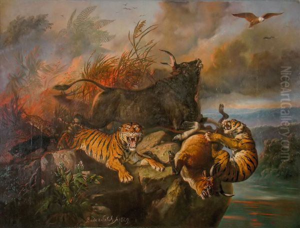 Boschbrand Oil Painting by Raden Saleh
