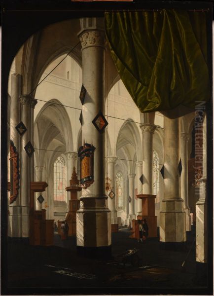 Interieur d'eglise Oil Painting by Daniel de Blieck