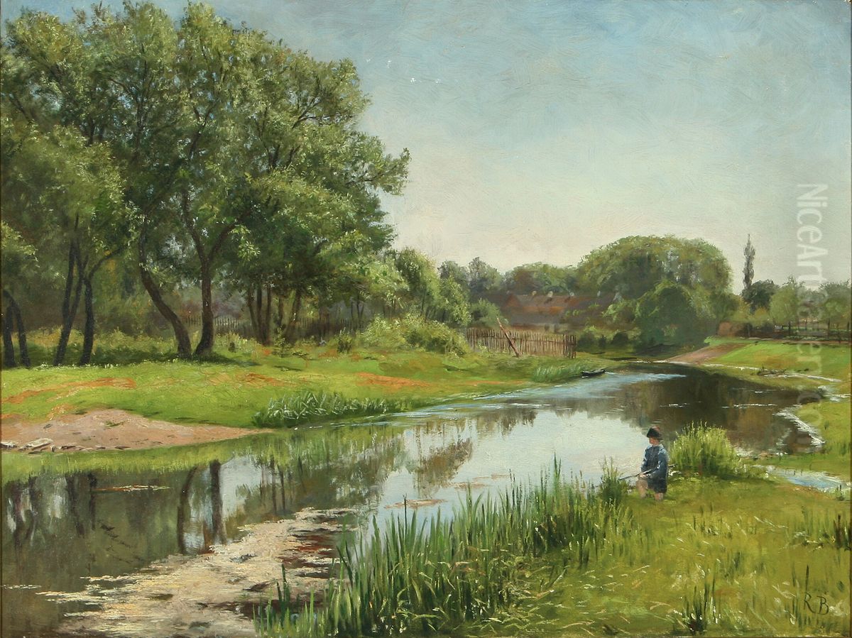 Aaen ved Lille Naestved, Foraaret 1888 Oil Painting by Rudolf Bertelsen