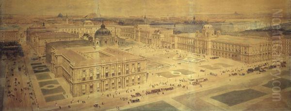 Kaiserforum Oil Painting by Rudolf von Alt