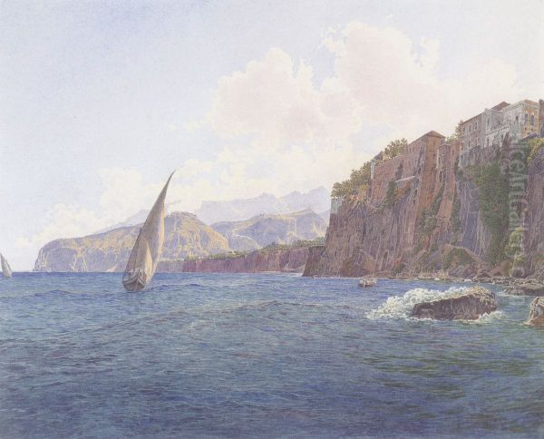 Torquato Tassos Vaterhaus in Sorrent bei Neapel Oil Painting by Rudolf von Alt