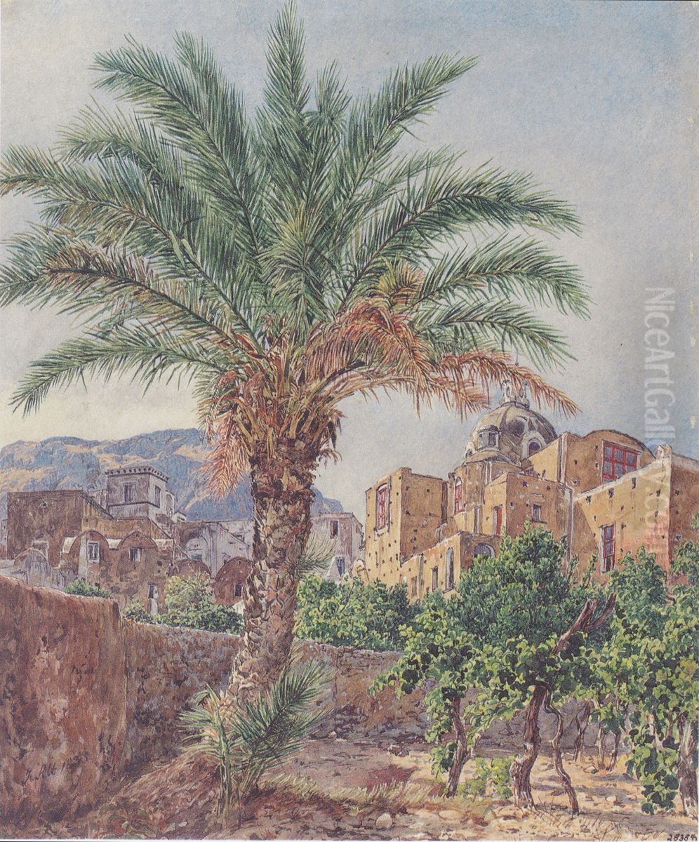 Der Dom von Capri Oil Painting by Rudolf von Alt