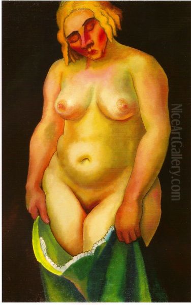 Stehender Frauenakt (Ilse) Oil Painting by Rudolf Wacker