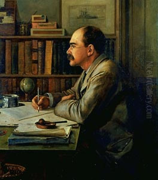 Rudyard Kipling Oil Painting by Philip Burne-Jones