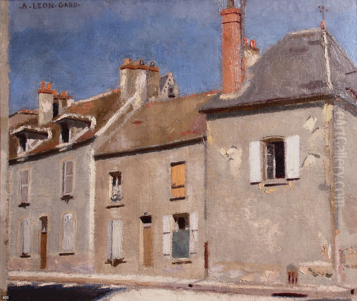 Rue a Montfort l'Amaury. Oil Painting by Leon Gard