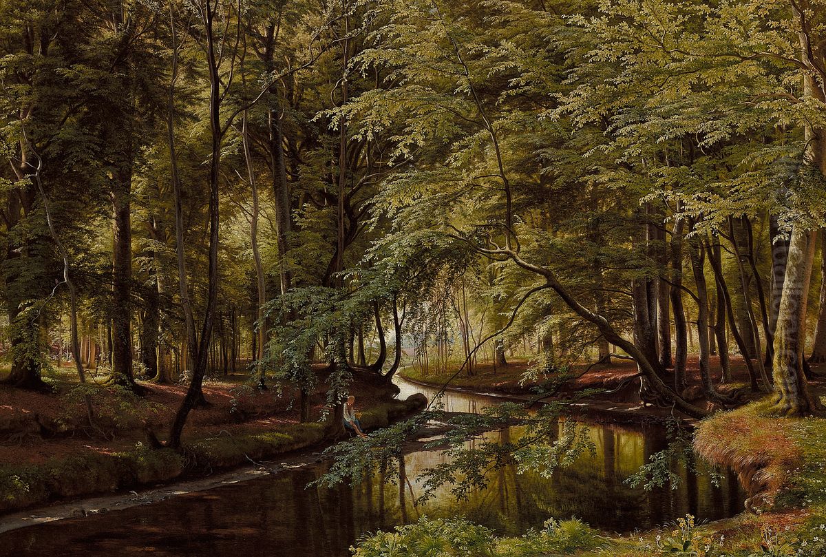 View from Jaegersborg Dyrehave. Mild daylight. Oil Painting by Carl Frederik Aagaard View from Jaegersborg Dyrehave. Mild daylight. Oil Painting by Carl Frederik Aagaard