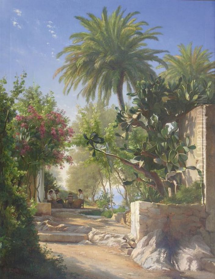 Parti fra Capri. Oil Painting by Carl Frederik Aagaard