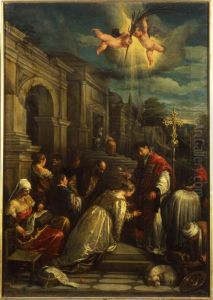 St Valentine Baptizing St Lucilla