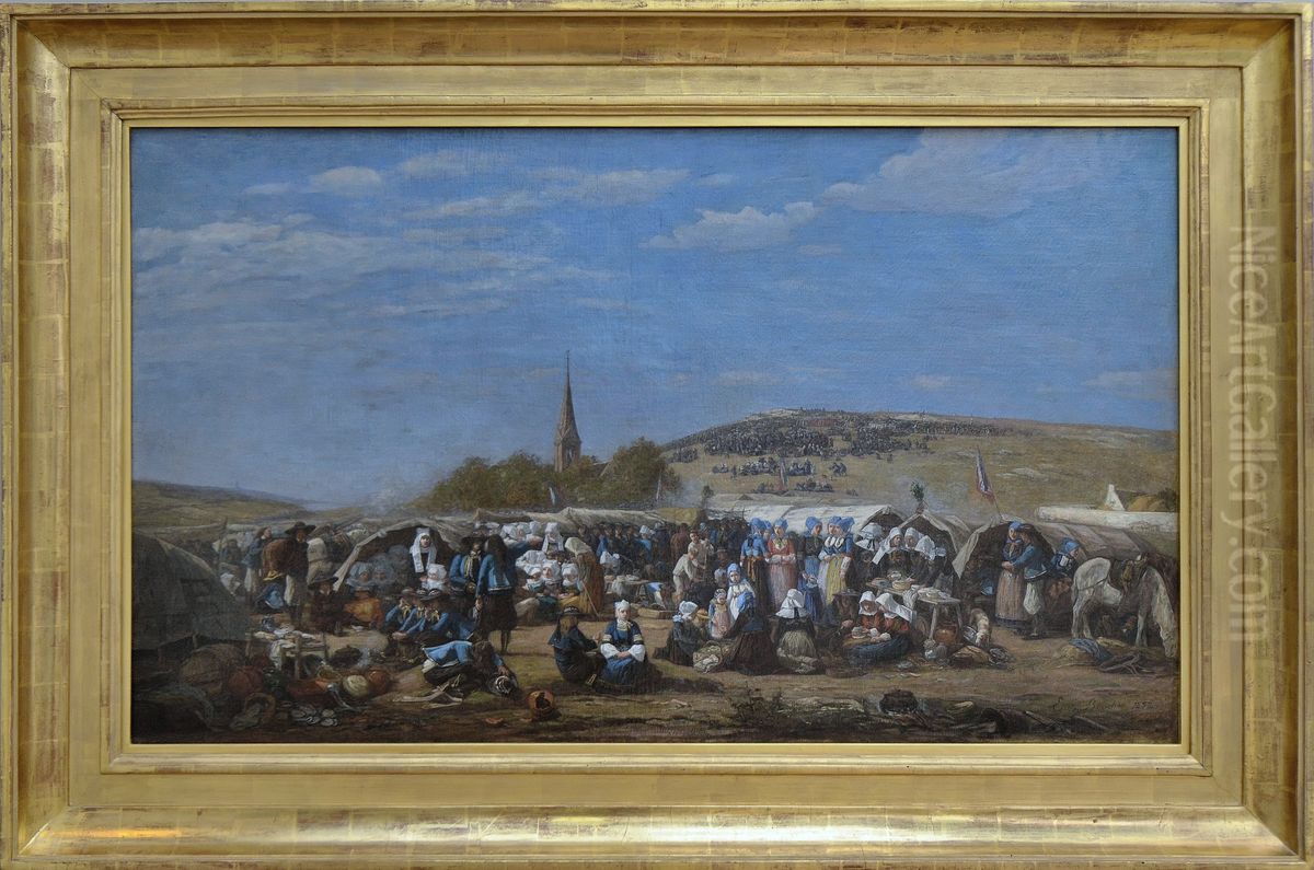 Le Pardon de Sainte-Anne-La-Palud Oil Painting by Eugene Louis Boudin