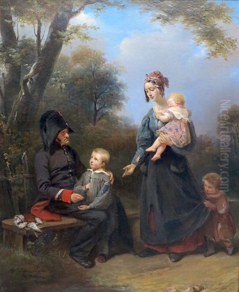 The Invalid's Alms Oil Painting by Aimee Brune-Pages