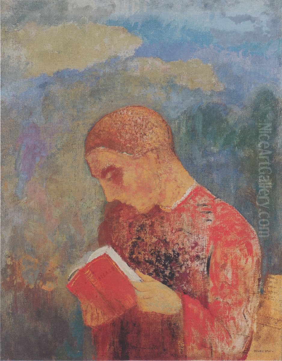 Elsass oder Lesender Monch Oil Painting by Odilon Redon