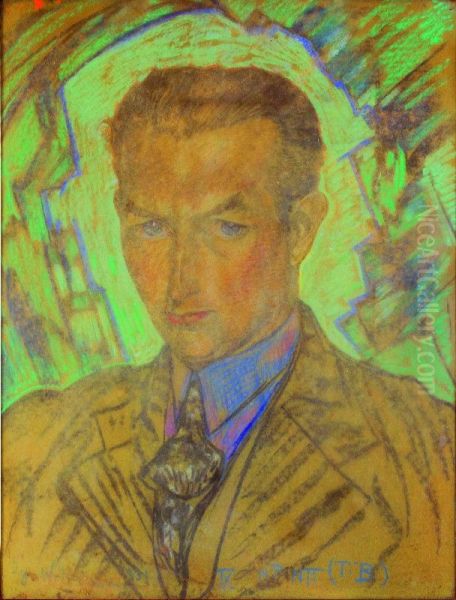 Portrait of Stefan Korbonski Oil Painting by Stanislaw Ignacy Witkiewicz