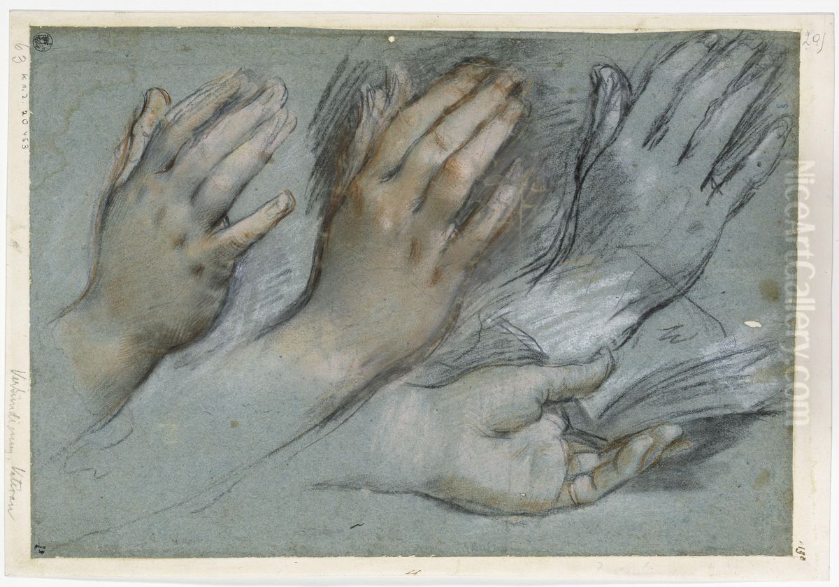 Studies for the Hands of the Virgin Mary for the Annunciation Oil Painting by Federico Barocci