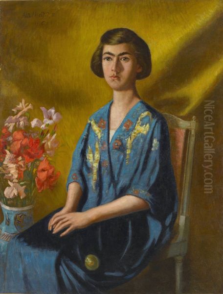 Hanzade Sultan Portresi Oil Painting by Abdulmecid II