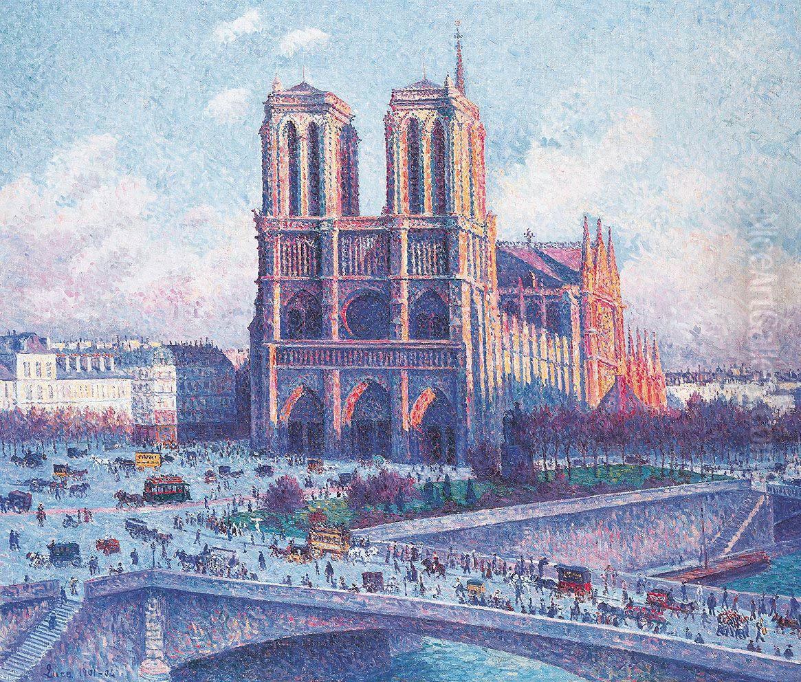 Notre-Dame, vue du quai Saint-Michel Oil Painting by Maximilien Luce