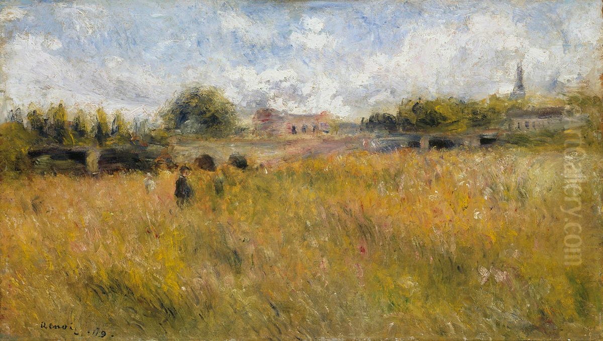 Landschaft am Ufer der Seine in Rueil Oil Painting by Pierre Auguste Renoir