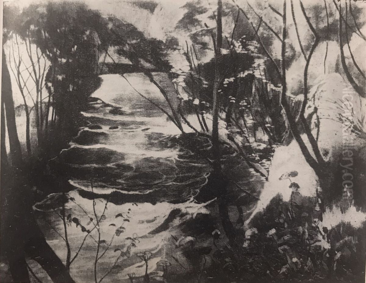 Stream (Spring landscape in Zakopane) Oil Painting by Stanislaw Ignacy Witkiewicz (Witkacy)