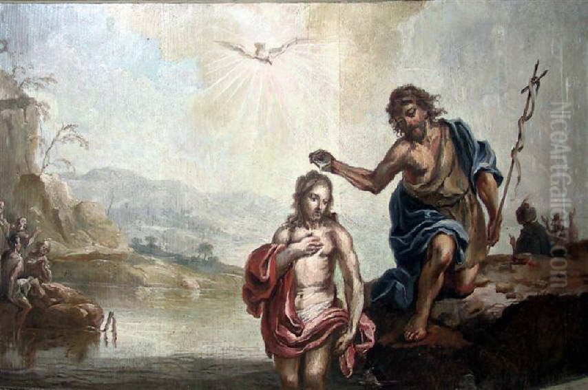 Baptism of Christ Oil Painting by Johann Conrad Seekatz