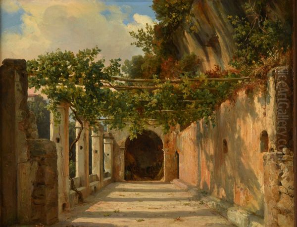Tonnelle Oil Painting by Jacques Raymond Brascassat
