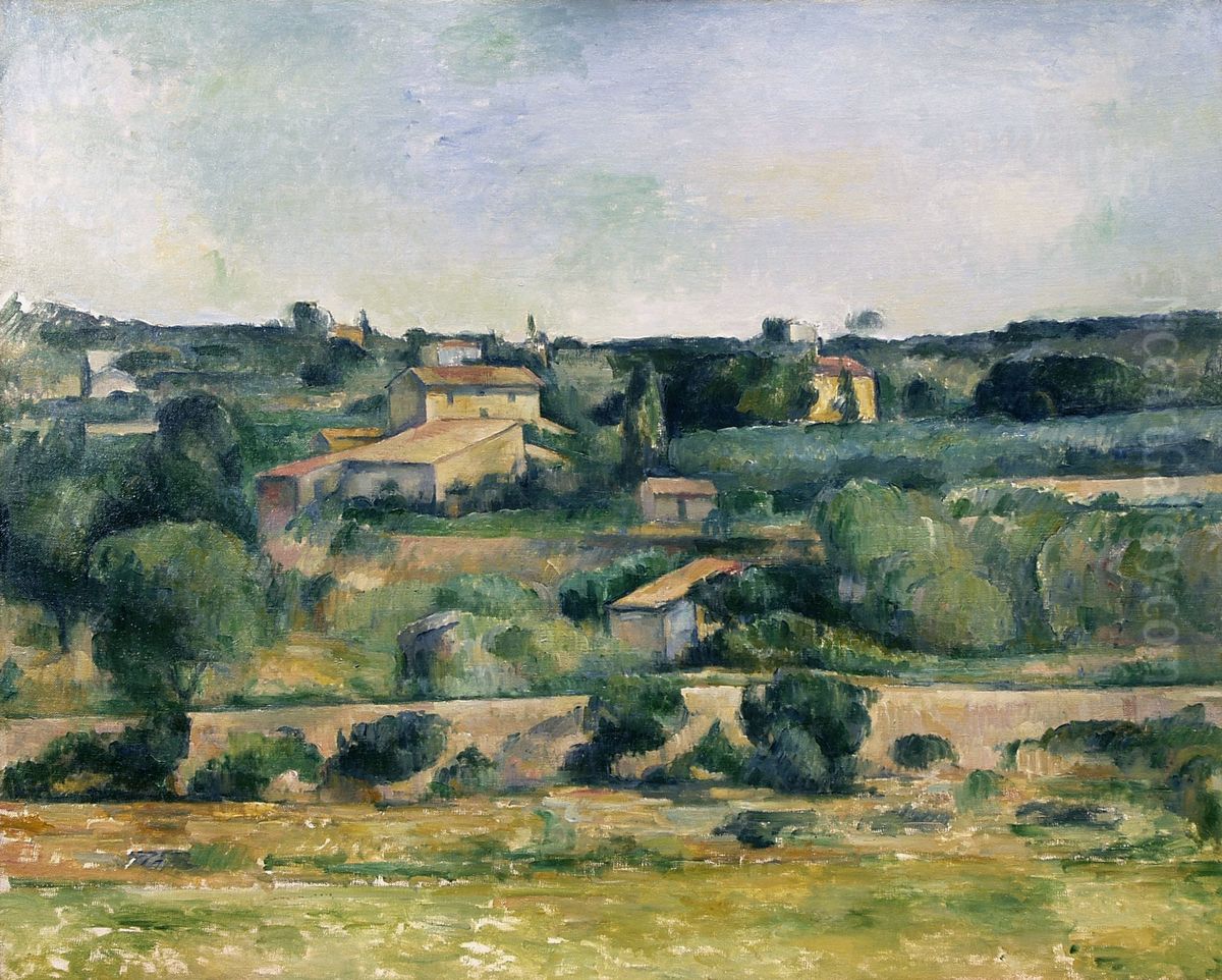 Landschaft im Westen von Aix-en-Provence Oil Painting by Paul Cezanne