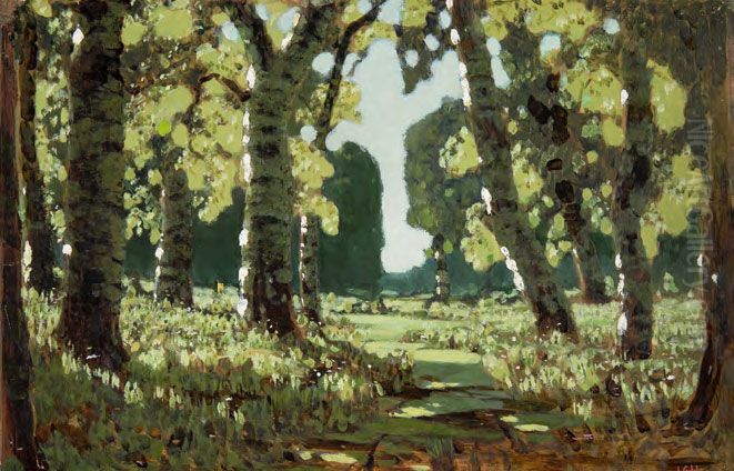Birch Grove Oil Painting by Arkhip Kuindzhi