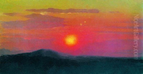 Red sunset Oil Painting by Arkhip Kuindzhi