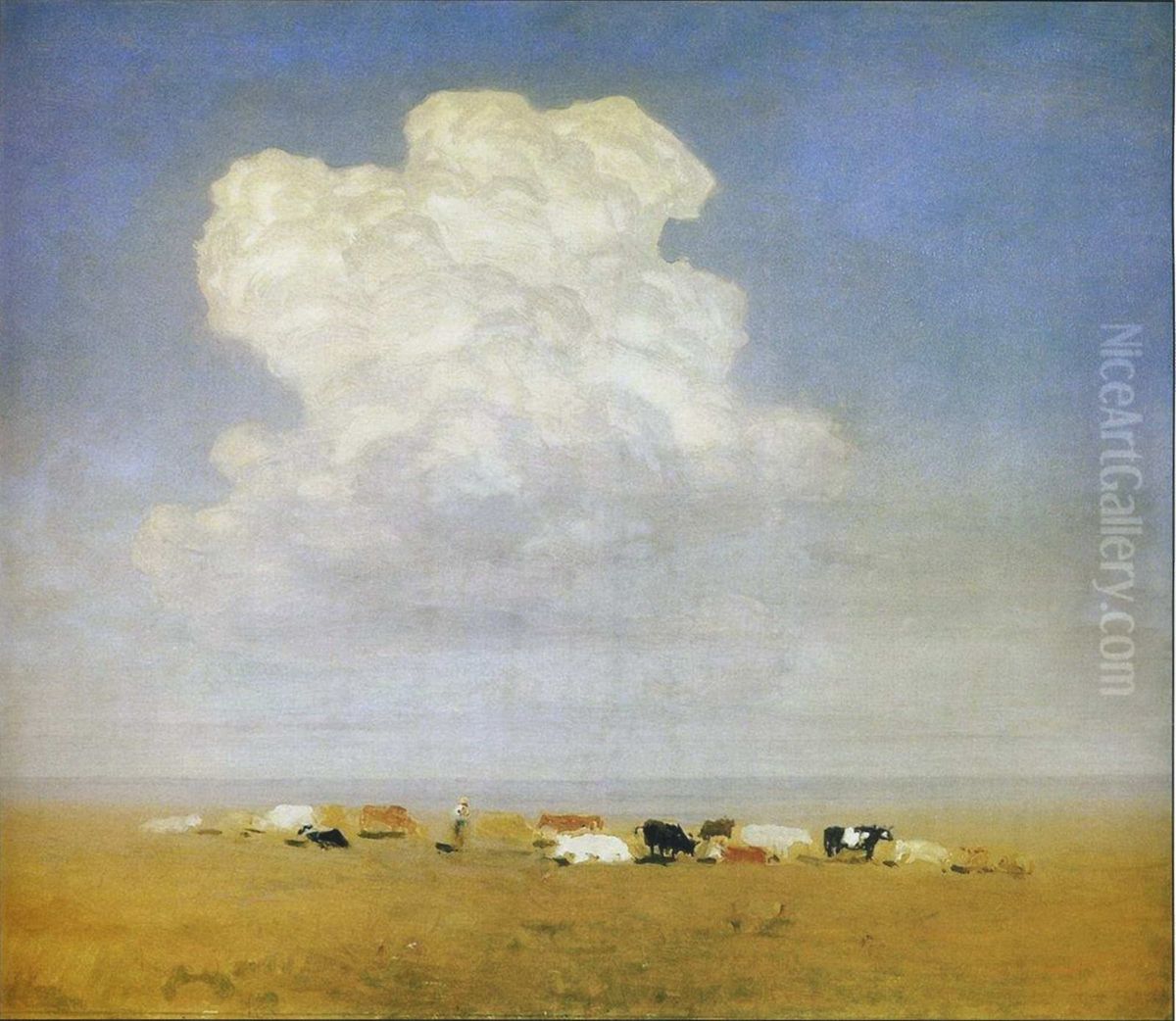 Midday. Herd on the steppe Oil Painting by Arkhip Kuindzhi