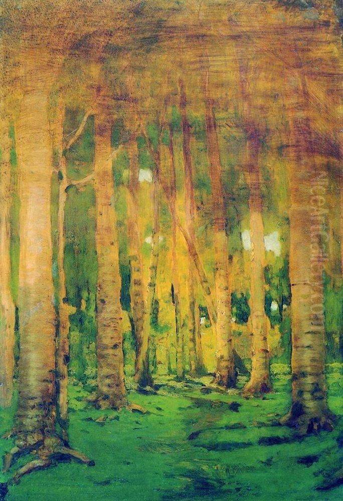 <<Berezovaa rosa. Patna solnecnogo sveta>> Oil Painting by Arkhip Kuindzhi