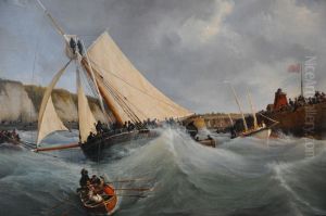 le Furet cotre de l'Etat au service de Son Altesse Royale madame la duchesse de Berry quittant le port de Dieppe