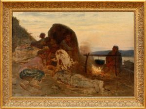 Barge Haulers at the Fire. Etude