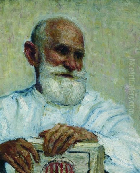 Portrait of the physiologist Ivan Petrovich Pavlov Oil Painting by Ilya Repin