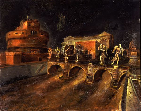 Il ponte degli angeli Oil Painting by Scipione